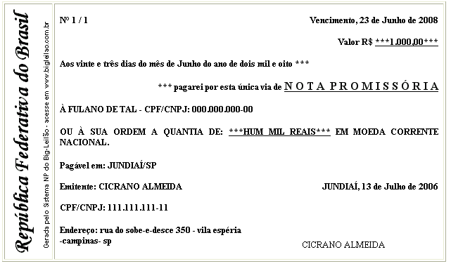Nota Promissoria Em Pdf 4245